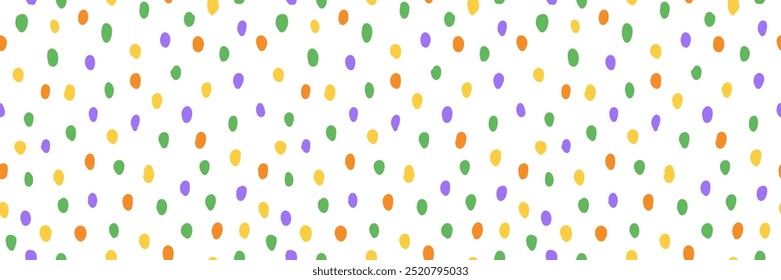 Padrão colorido sem emenda de mão desenhada, pontos e círculos simples e à mão livre, vetor fundo papel de parede impressão