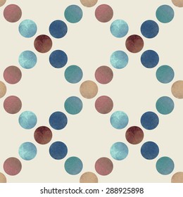 Colorful Seamless pattern with hand drawn circles. Vintage.