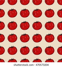 Colorful seamless pattern. Hand drawn vegetables