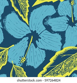 Colorful seamless pattern hand drawn flower.Hand made in Trendy colors.Floral background for textile, bed linen, bedclothes,Blouse or shirt, book cover, wallpaper, print,gift wrap and scrap booking.