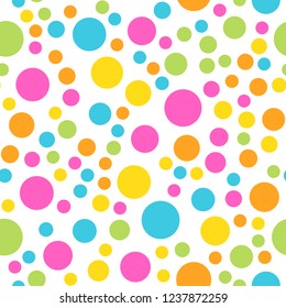 Colorful seamless pattern. Happy, funny and infantile theme. Abstract vector background.