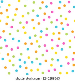 Colorful seamless pattern. Happy, funny and infantile theme. Abstract vector background.