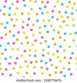 Colorful seamless pattern. Happy, funny and infantile theme. Abstract vector background.
