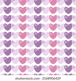 Colorful seamless pattern from hearts. Background, poster, backdrop, cover, textile, fabric, paper, wallpaper, wrappaper. Vector.