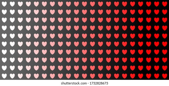 Colorful seamless pattern of hearts. Vector love symbol for Valentine's.
