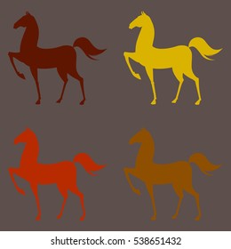 Colorful Seamless Pattern with Horse. Vector illustration
