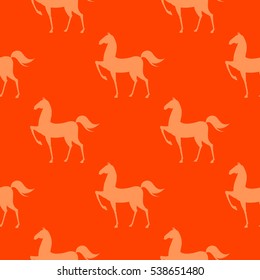 Colorful Seamless Pattern with Horse. Vector illustration