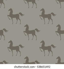 Colorful Seamless Pattern with Horse. Vector illustration