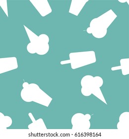 Colorful seamless pattern of ice cream in pop art style. Ice cream background. Ice cream silhouette