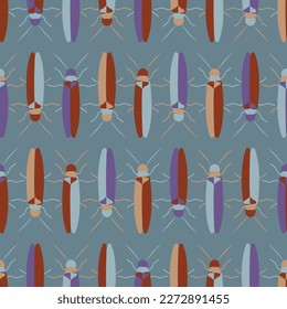 Colorful seamless pattern with insects. Alderfly vector illustration. Design for fashion , fabric, textile, wallpaper, cover, web ,and wrapping. 