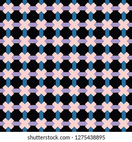 Colorful seamless pattern with interwoven squares and crosses as a background - Eps10 vector graphics and illustration