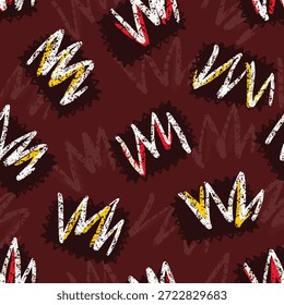 Colorful seamless pattern with leaves and flowers. Decorative wallpaper, good for printing. Hand drawn overlapping background, texture with decor elements, shapes. Design backdrop vector.