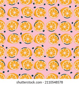 Colorful seamless pattern with lemons. Vector cute background, print, wrapping paper