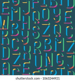 Colorful seamless pattern with letters. Geometric abstract vector.