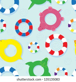 Colorful seamless pattern with life buoys