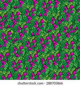 Colorful seamless pattern with lilac flowers