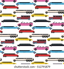 Colorful seamless pattern with limousines.