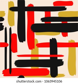 Colorful seamless pattern with lines. Decorative wallpaper, good for printing. Hand drawn overlapping background, texture, decor elements and shapes. Design backdrop vector. Art print