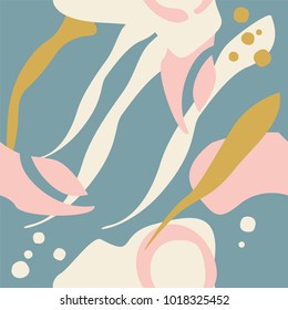 Color sin fisuras con líneas, puntos y puntos. Papel pintado decorativo, bueno para imprimir. Fondo, textura, elementos decorativos y formas dibujados a mano. Vector de fondo de diseño. Impresión de arte