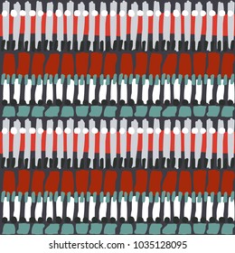 Colorful seamless pattern with lines, spots and dots. Decorative wallpaper, good for printing. Hand drawn overlapping background, texture, decor elements and shapes. Design backdrop vector. Art print