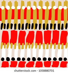 Colorful seamless pattern with lines, spots and dots. Decorative wallpaper, good for printing. Hand drawn overlapping background, texture, decor elements and shapes. Design backdrop vector. Art print
