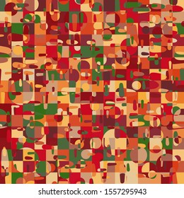 Colorful seamless pattern made on the basis of square blocks.