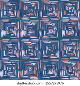 Colorful seamless pattern made on the basis of square blocks.