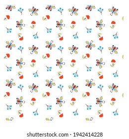 colorful seamless pattern made with small butterflies