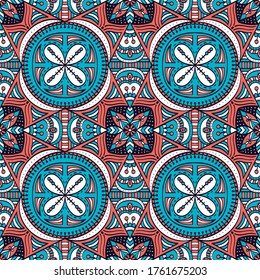 Colorful seamless pattern with mandala