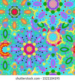 Colorful seamless pattern mandala, can be used for wallpaper, pattern fills, web page background, surface textures. Arabic, India, Islam.