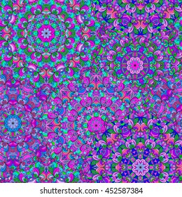 Colorful seamless pattern mandala, can be used for wallpaper, pattern fills web page background, surface textures. Arabic, India, Islam.
