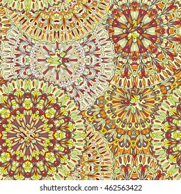 Colorful seamless pattern mandala, can be used for wallpaper, pattern fills, web page background, surface textures. Arabic, India, Islam.