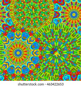 Colorful seamless pattern mandala, can be used for wallpaper, pattern fills, web page background, surface textures. Happy design Pattern. Arabic, India, Islam, Asia.