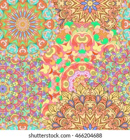 Colorful seamless pattern mandala,  can be used for wallpaper  pattern fills  web page background  surface textures. Happy design pattern. Arabic, India, Islam, Asia.