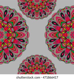 Colorful seamless pattern mandala, can be used for wallpaper, pattern fills, web page background, surface textures. Arabic, India, Islam, Asia. Happy design pattern.