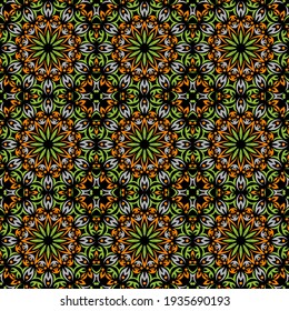 Color del patrón sin costura con mandala.Diseño de fondo sin inconvenientes.Diseño ornamental.Baldosas de motivos florales.