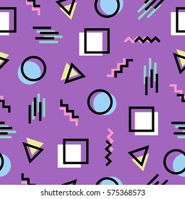 Colorful seamless pattern memphis style vector