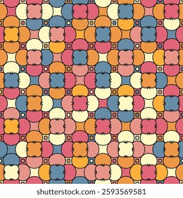 Colorful seamless pattern in a modern style. Fabric, textile, or clothing design template. A print option for covers, banners, flyers, stickers and creative ideas