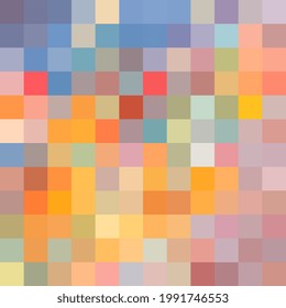 Colorful seamless pattern with mosaic from square elements. Patchwork design.