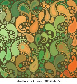 Colorful seamless pattern on the subject of Indian cucumber