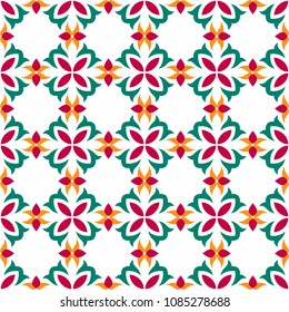 Colorful seamless pattern with oriental mood