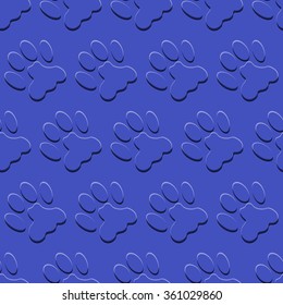 Colorful seamless pattern with paw prints. Abstract background, animal footprint, vector illustration.