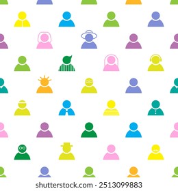 Patrón inconsútil colorido, persona, avatar, Personas, fondo de la textura