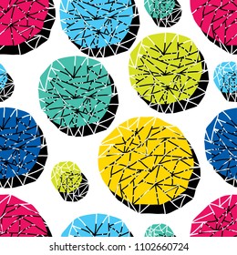 Colorful seamless pattern, polka dot fabric, wallpaper, vector