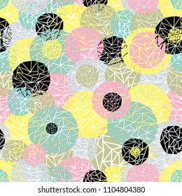Colorful seamless pattern, polka dot fabric, wallpaper, vector