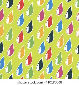 Colorful seamless pattern with rain drops. Vector illustration.