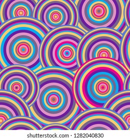 Colorful seamless pattern with random concentric circles, eps 8 