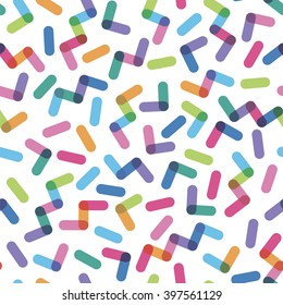 colorful seamless pattern with randomly scattered geometrical el