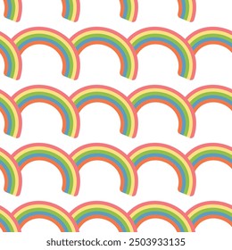 Patrón inconsútil colorido de arcos repetidos del arco iris en un fondo texturizado sutil, ideal para los diseños de la tela y del Fondo de pantalla.