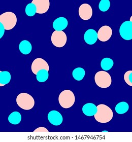 Colorful seamless pattern with round spots. Stylish girly print. Vector illustration.